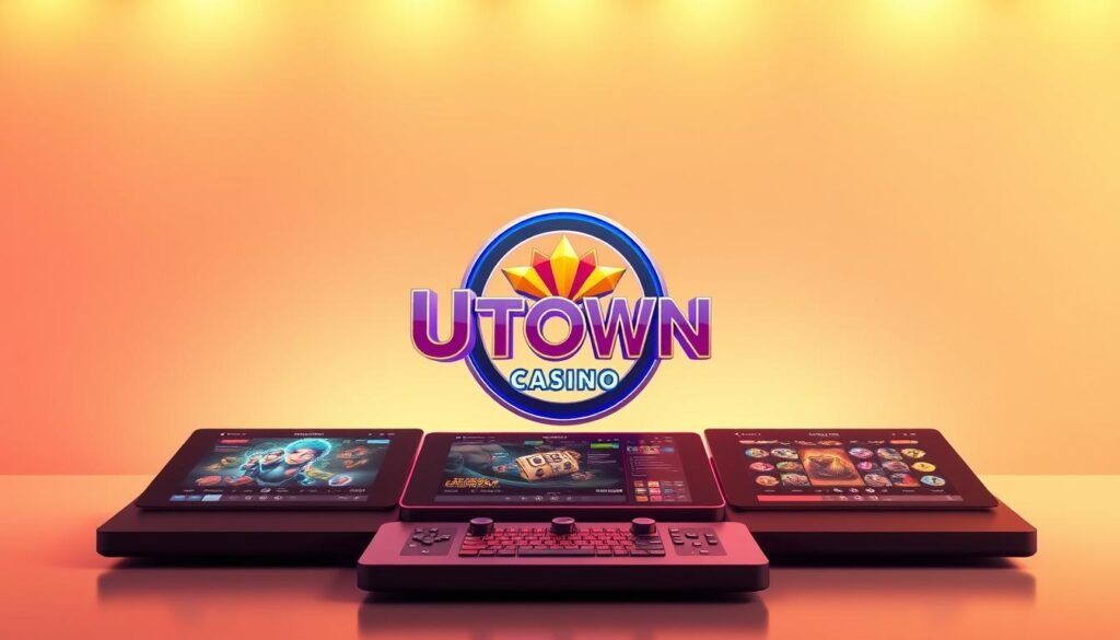 A modern and innovative online entertainment platform, UTown Casino stands as a beacon of technological advancement in the gaming industry. Set against a sleek, minimalist backdrop, the platform showcases a meticulously designed user interface, accentuated by vibrant hues and clean lines. At the center, a striking 3D representation of the UTown logo commands attention, its dynamic form exuding a sense of energy and progress. Surrounding this focal point, a harmonious arrangement of interactive gaming icons and intuitive control panels hints at the breadth of experiences available to users. Subtle lighting effects cast a warm, inviting glow, while the overall composition conveys a sense of sophistication and refinement, reflecting the platform's commitment to innovation and user satisfaction. A modern and innovative online entertainment platform, UTown Casino stands as a beacon of technological advancement in the gaming industry. Set against a sleek, minimalist backdrop, the platform showcases a meticulously designed user interface, accentuated by vibrant hues and clean lines. At the center, a striking 3D representation of the UTown logo commands attention, its dynamic form exuding a sense of energy and progress. Surrounding this focal point, a harmonious arrangement of interactive gaming icons and intuitive control panels hints at the breadth of experiences available to users. Subtle lighting effects cast a warm, inviting glow, while the overall composition conveys a sense of sophistication and refinement, reflecting the platform's commitment to innovation and user satisfaction.